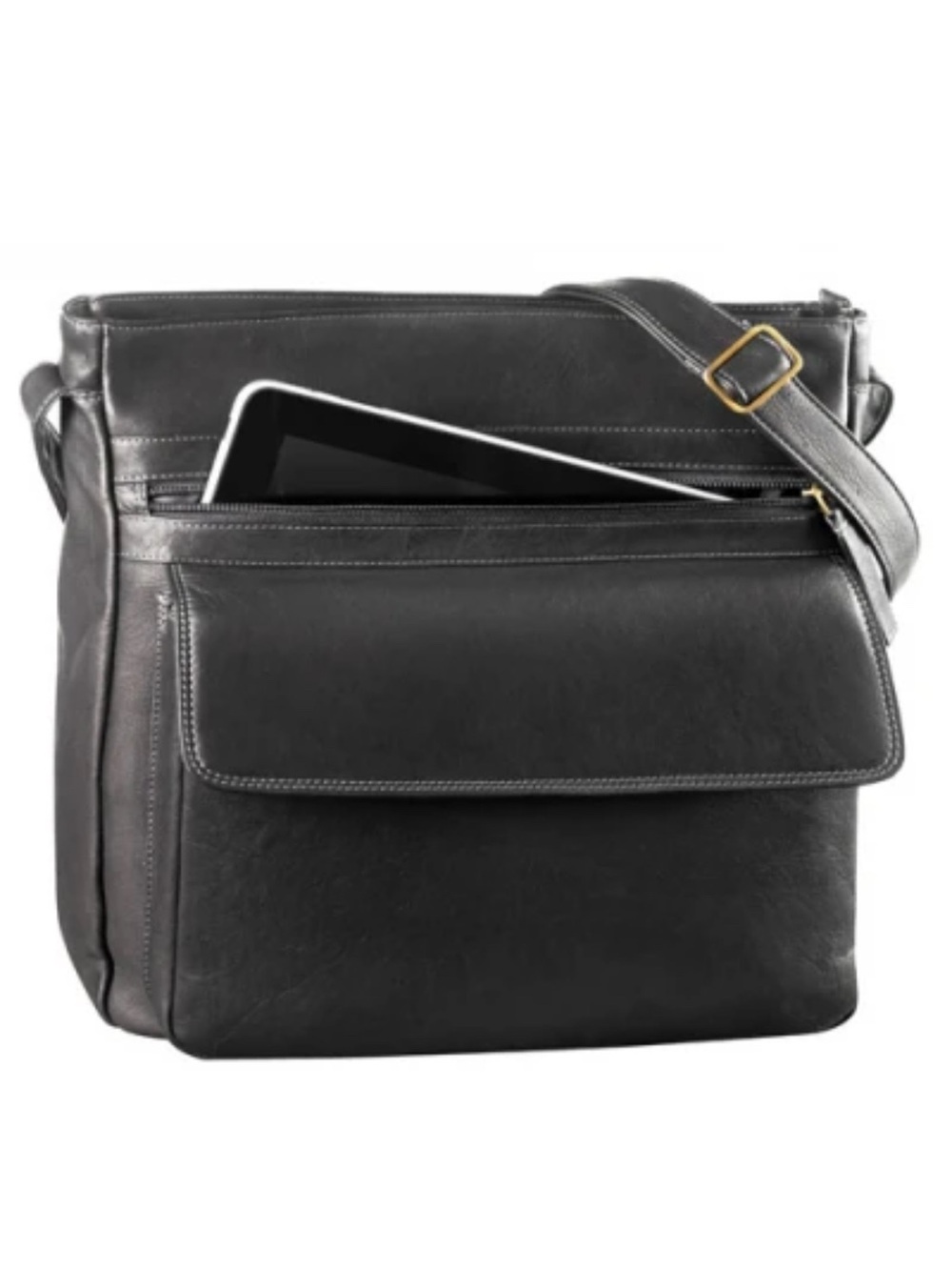 Derek Alexander Genuine Leather DERBY Unisex Large Tablet Friendly Crossbody bag
